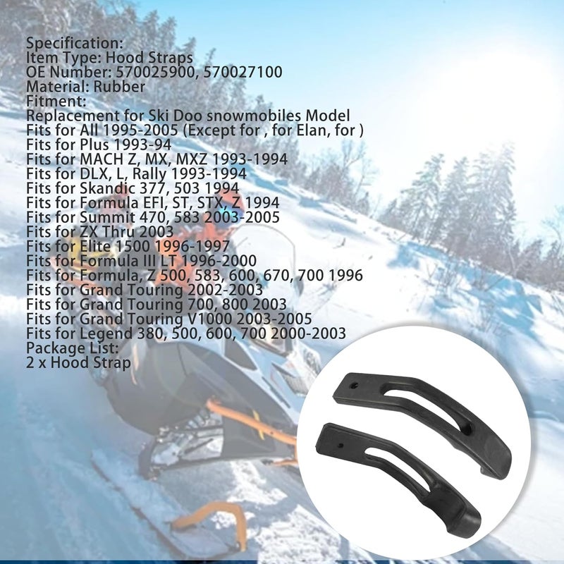 PEVAST Hood Latch Straps 570025900 570027100 for SKI DOO Plus MACH Z MX MXZ Safari DLX Rally SKANDIC 377 503 Summit 470 583 Elite 1500 Formula EFI ST STX III LT Z Grand Touring V1000 Legend 380 500 600 700 - Image 3
